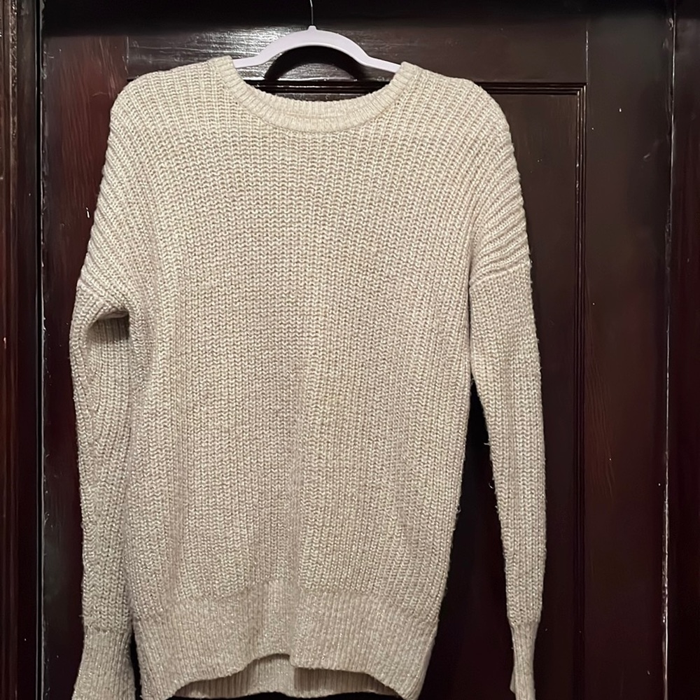 Size medium, Abercrombie and fitch sweater, tan/sparkly color